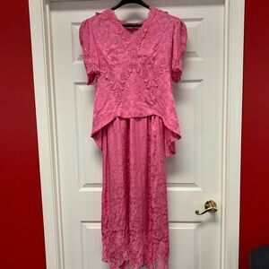Vintage Neiman Marcus Classic 2 Pc. 80’s Pink Dress sz 12 EUC